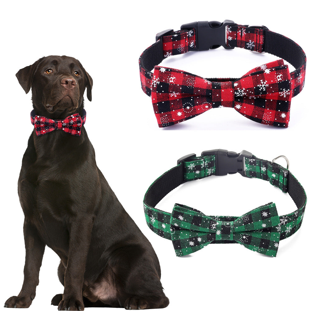 Adjustable Cotton Dog Christmas Collars