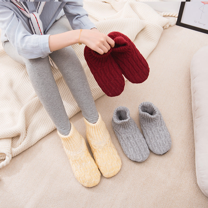 Winter Comfort Elevated Soft Sole Floor Socks For Women Cozy Non-Slip Indoor Socks Ankle Socks