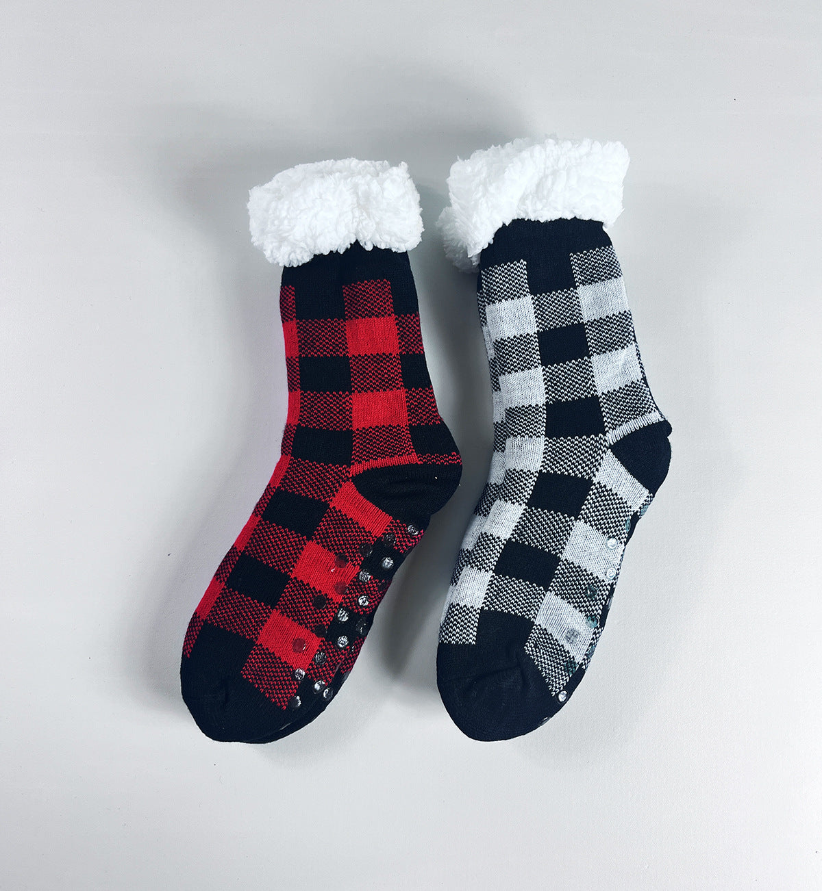 Cozy Winter Fleece Non-Slip Grip Socks For Women With Thick Cushioning