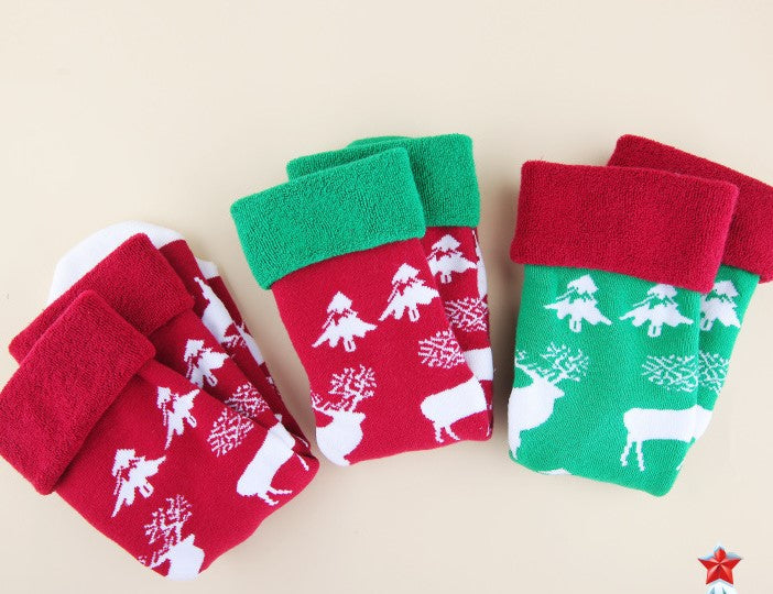 Christmas Socks Mid Calf Floor Socks