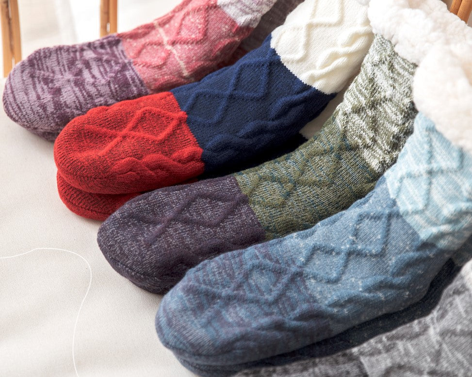 Christmas Floor Socks For Adults Carpet Socks For Home Plus Fleece Sleeping Lamb Socks