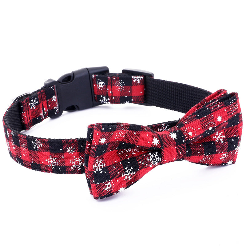 Adjustable Cotton Dog Christmas Collars