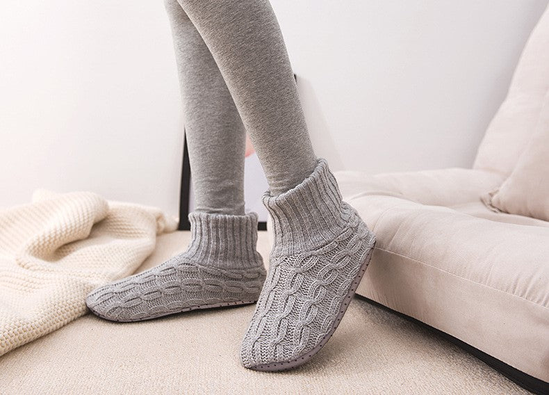 Winter Comfort Elevated Soft Sole Floor Socks For Women Cozy Non-Slip Indoor Socks Ankle Socks