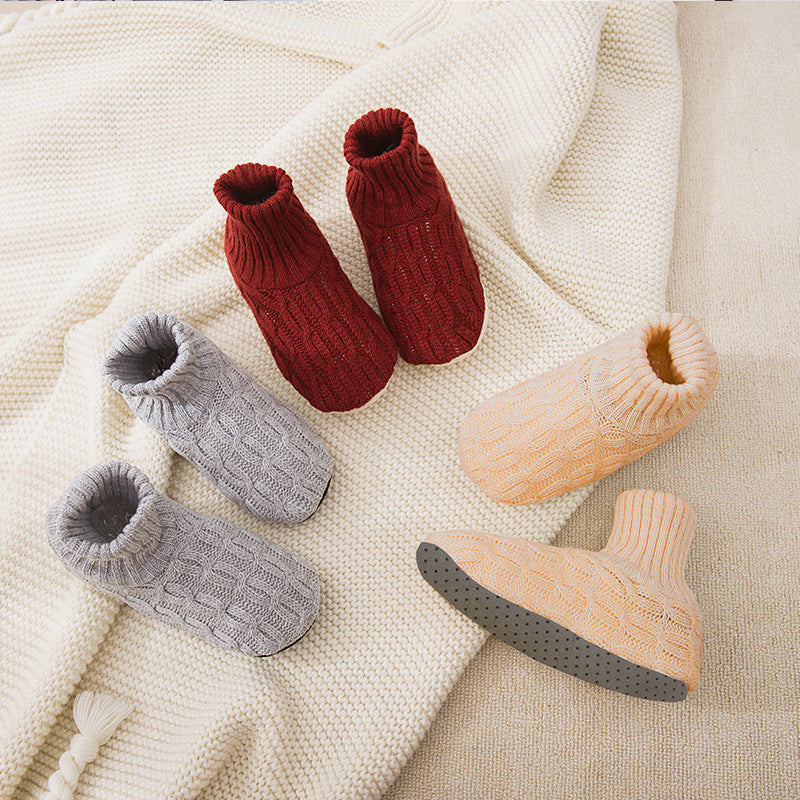 Winter Comfort Elevated Soft Sole Floor Socks For Women Cozy Non-Slip Indoor Socks Ankle Socks