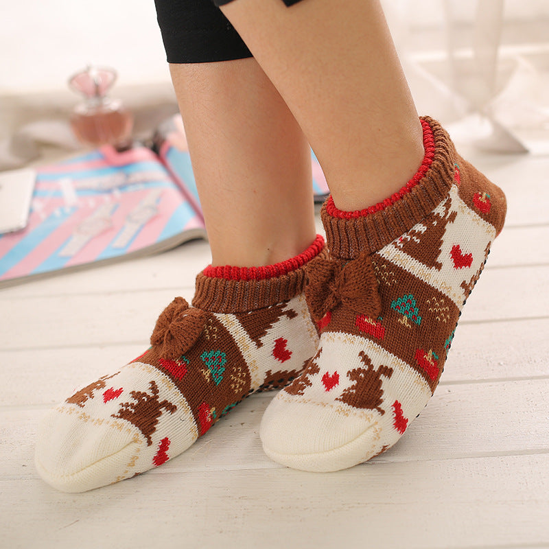 Floor Socks Non-Slip Bottom Thickening Adult Unisex Household Socks Indoor Socks Grey
