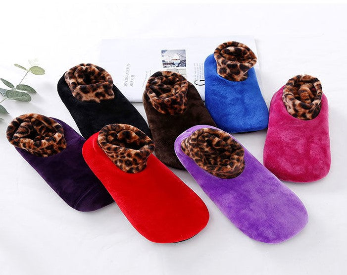 Cozy Thick And Non-Slip For Adults Socks Winter Warmth Unisex Short Leopard Print Floor Socks