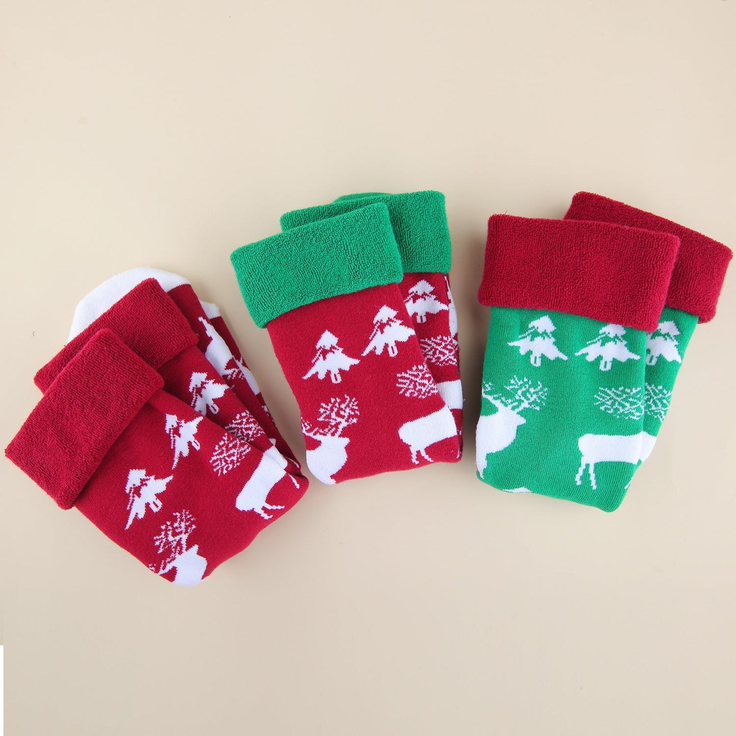 Christmas Socks Mid Calf Floor Socks