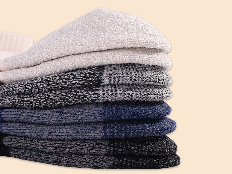 Men's Mid-Calf Wool Socks for Autumn and Winter Snow Activities