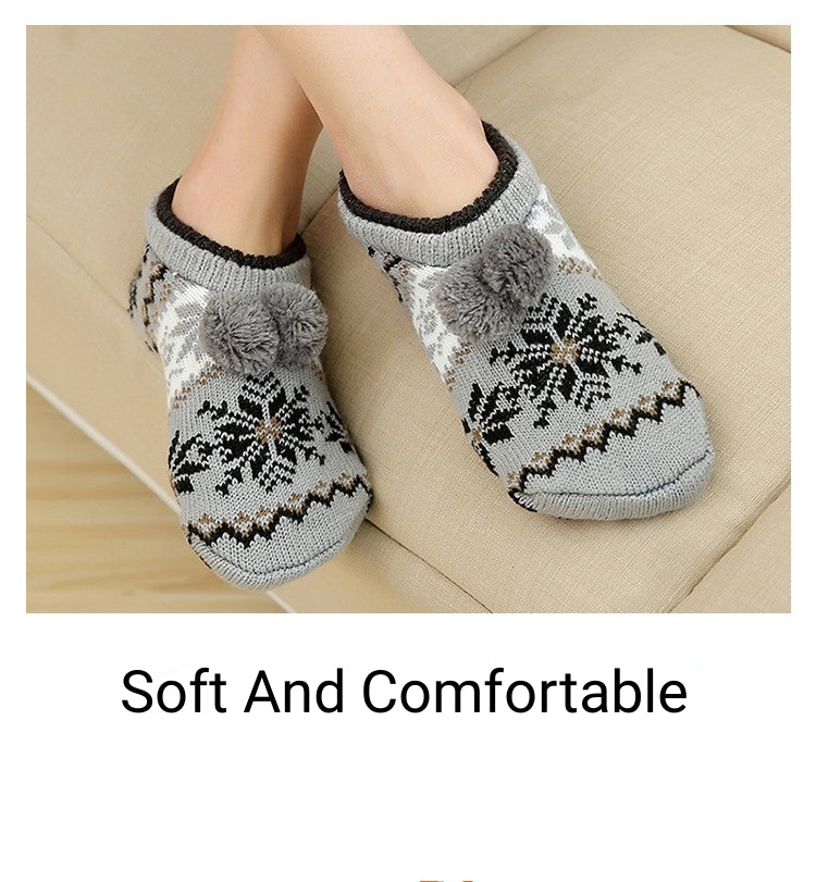 Floor Socks Non-Slip Bottom Thickening Adult Unisex Household Socks Indoor Socks Grey