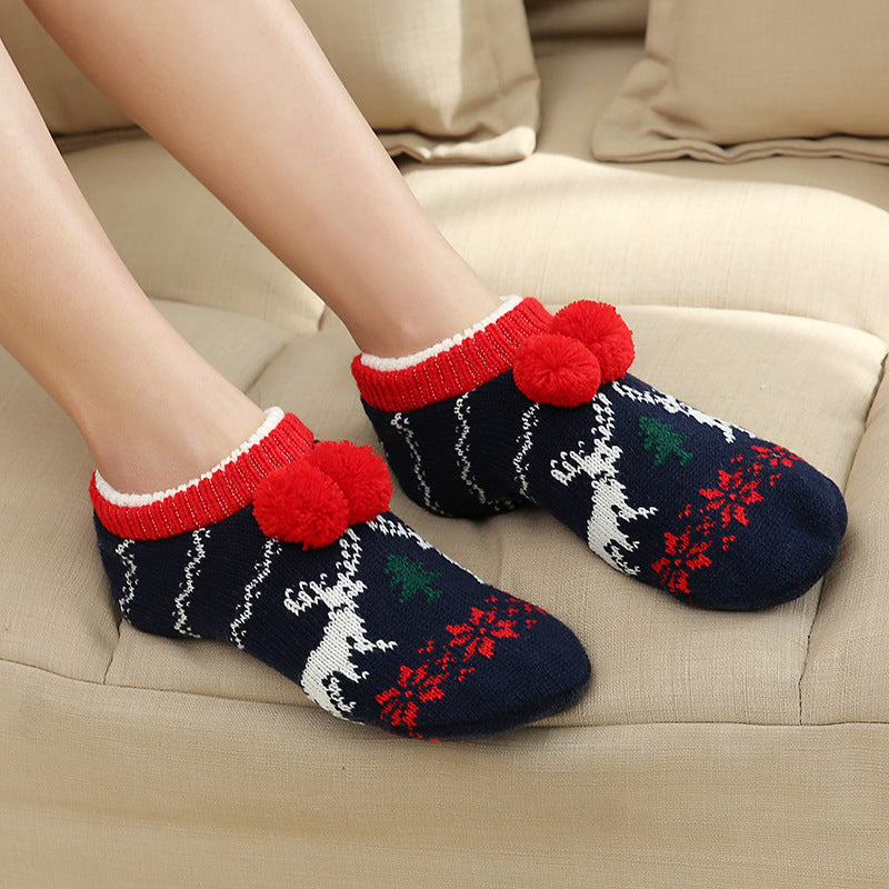 Floor Socks Non-Slip Bottom Thickening Adult Unisex Household Socks Indoor Socks Grey