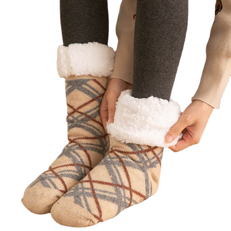 Ladies' Sherpa Fleece Floor Socks Women's Socks For Sleep