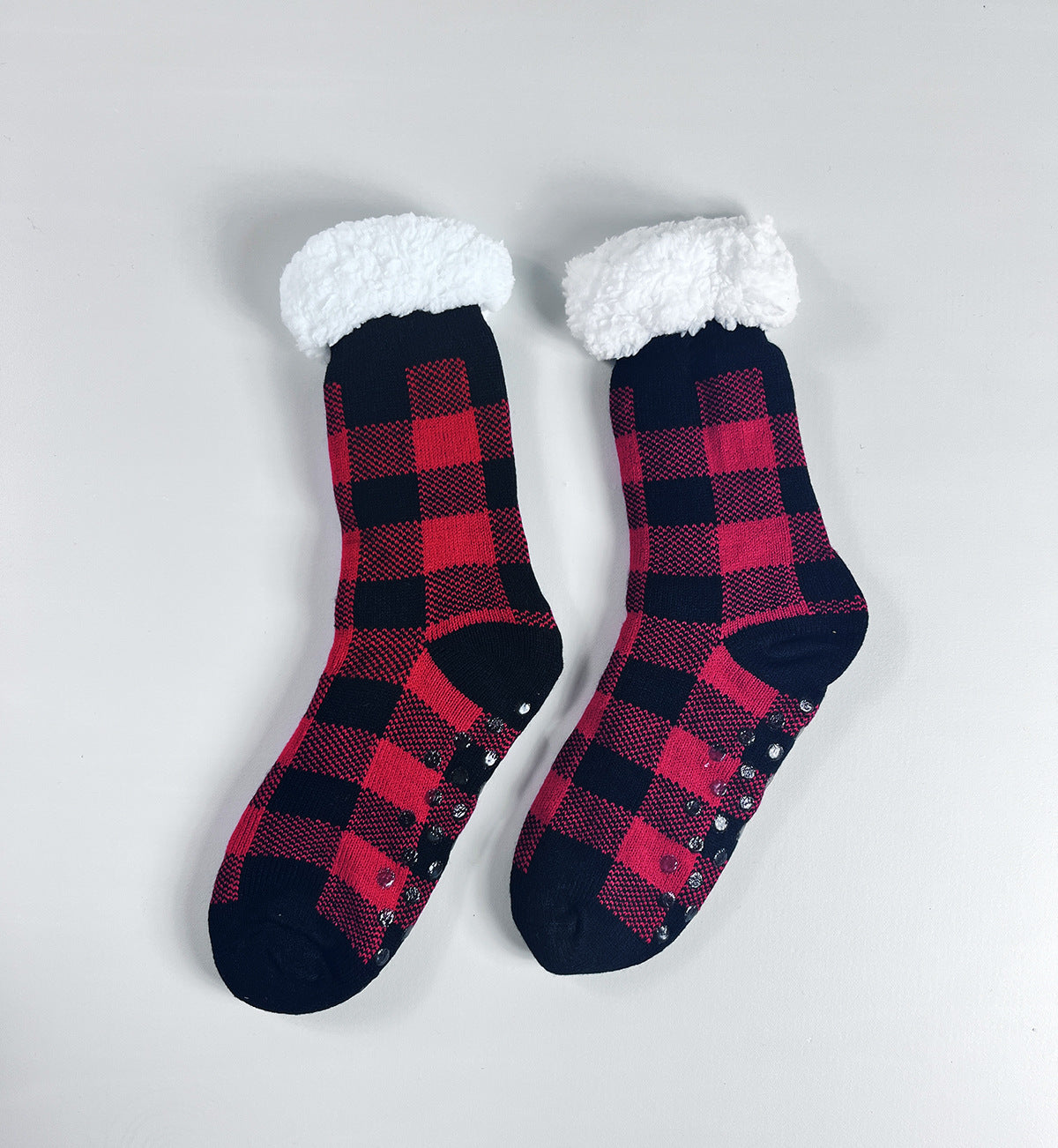 Cozy Winter Fleece Non-Slip Grip Socks For Women With Thick Cushioning