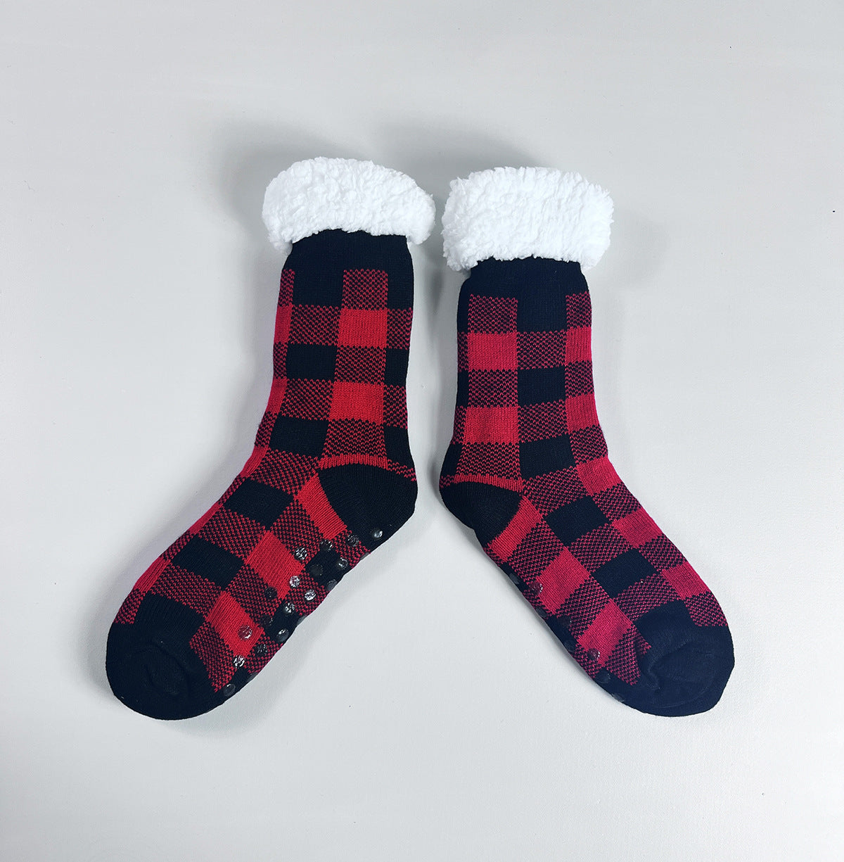 Cozy Winter Fleece Non-Slip Grip Socks For Women With Thick Cushioning