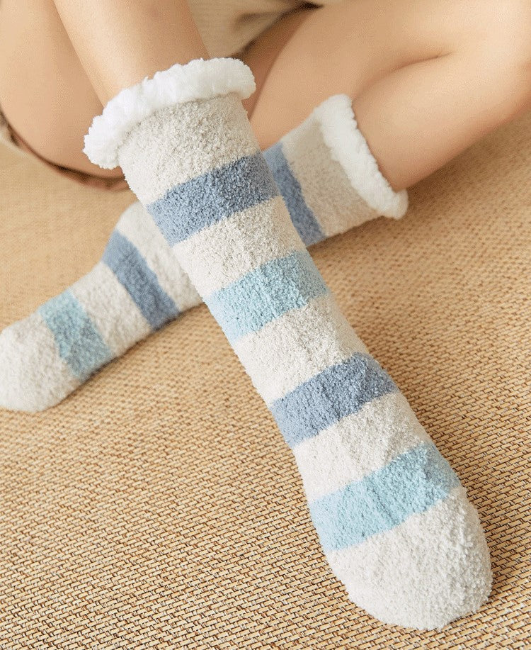 Coral Velvet Floor Socks For Winter Mid Calf Sock