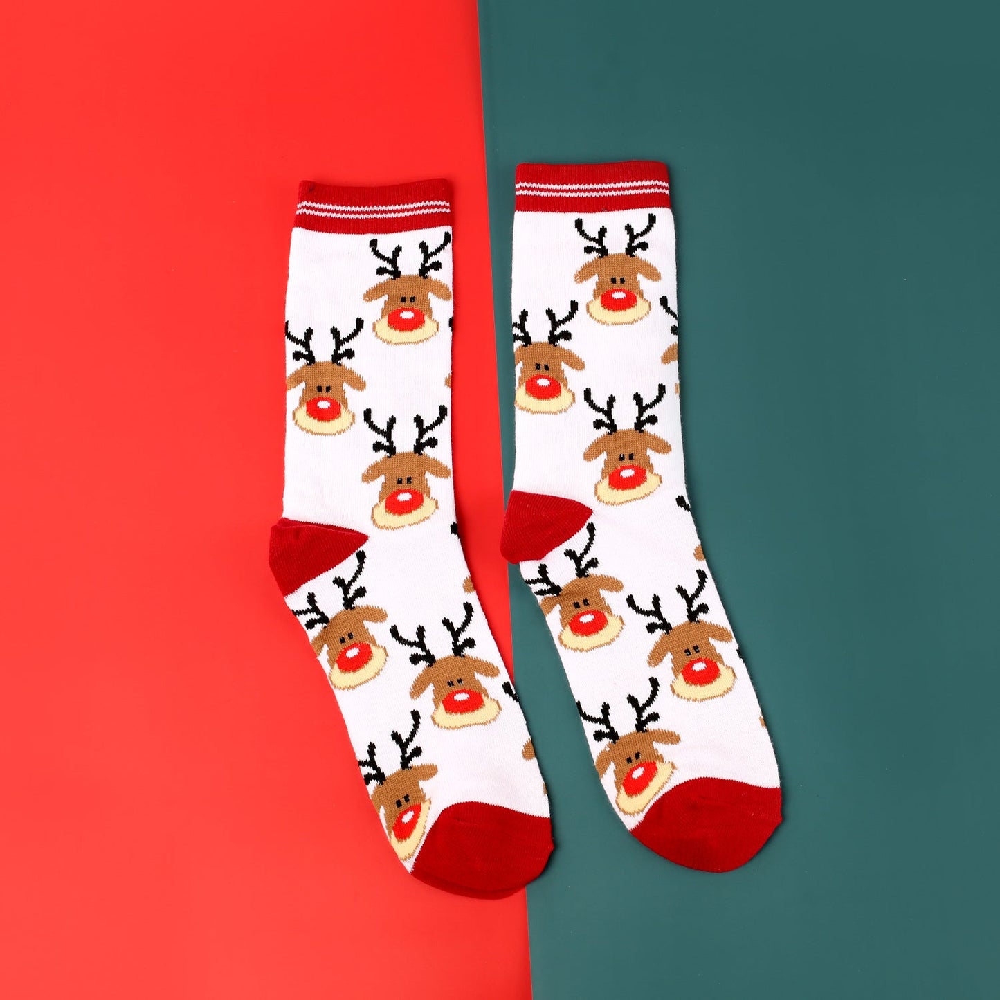 New Popular Breathable Christmas Cartoon Mid Calf Socks