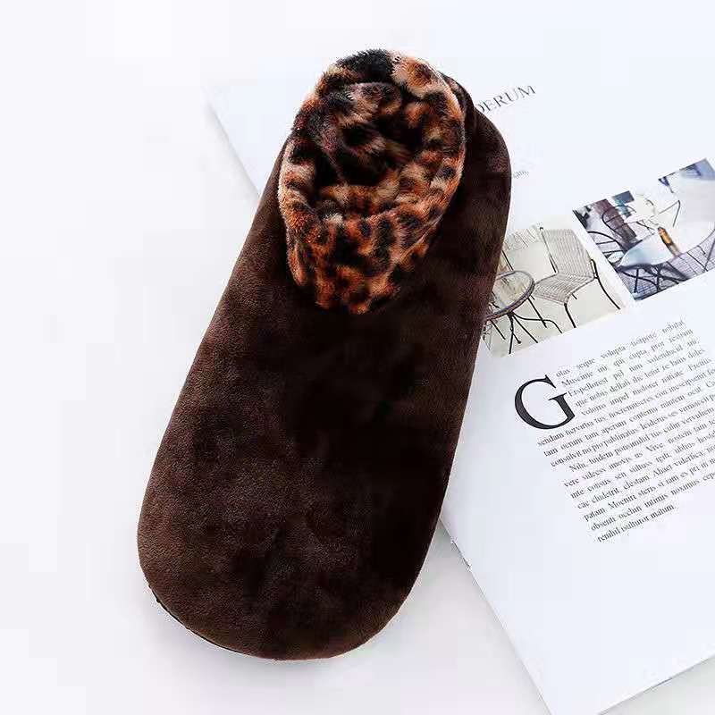 Cozy Thick And Non-Slip For Adults Socks Winter Warmth Unisex Short Leopard Print Floor Socks
