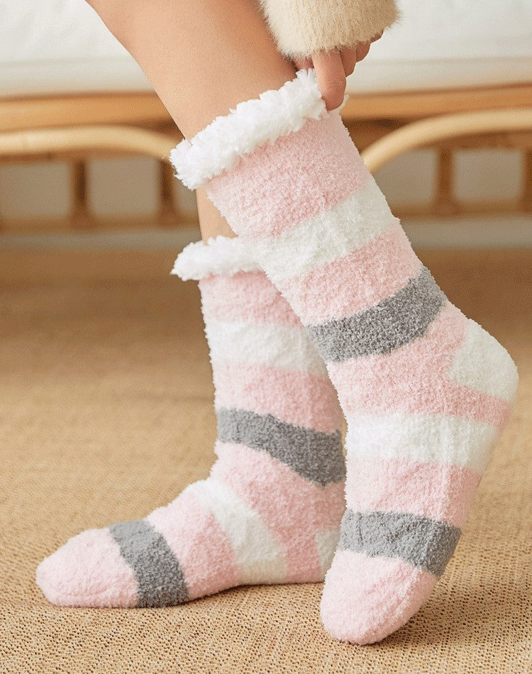 Coral Velvet Floor Socks For Winter Mid Calf Sock