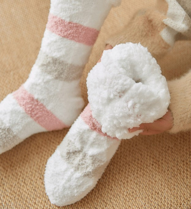 Coral Velvet Floor Socks For Winter Mid Calf Sock