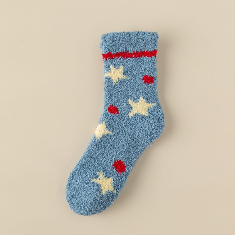 Kawaii Socks Coral Fleece Women's Winter Floor-Length Socks Cozy Cute and Bestselling for the Winter