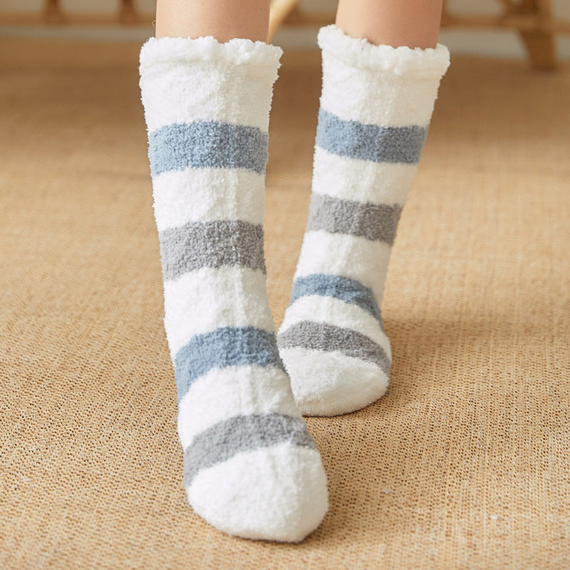 Coral Velvet Floor Socks For Winter Mid Calf Sock