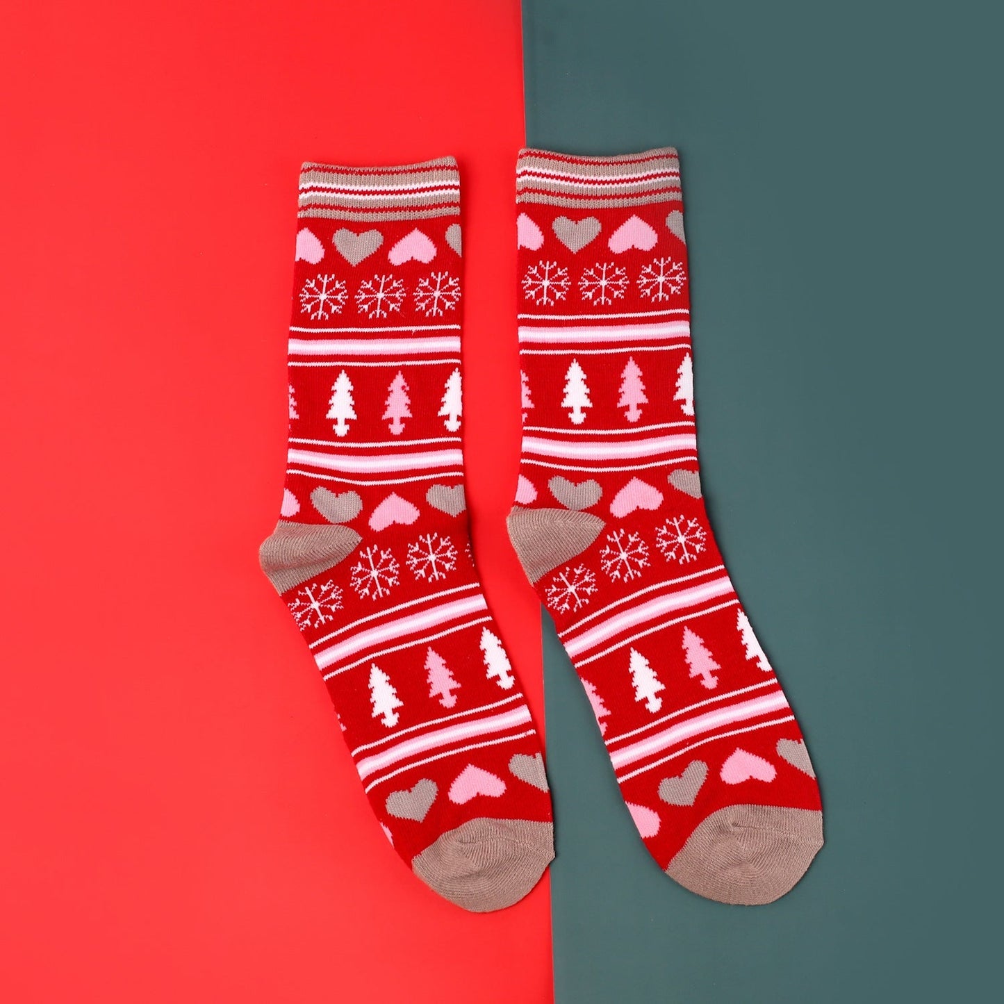 New Popular Breathable Christmas Cartoon Mid Calf Socks