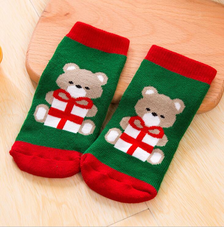 Christmas Cotton Winter Baby Girls Boys Kids Socks Children Terry Snowflake Elk Santa Claus 6 Pair