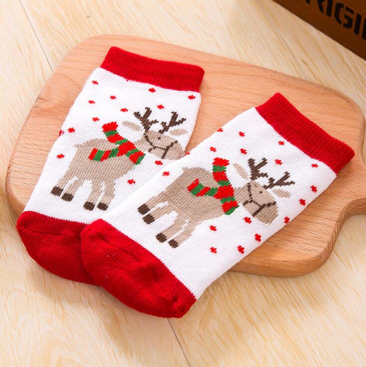 Christmas Cotton Winter Baby Girls Boys Kids Socks Children Terry Snowflake Elk Santa Claus 6 Pair