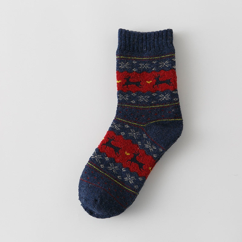 1 Pair Warm Women Socks Striped 3D Socks Winter Style Christmas Colletions