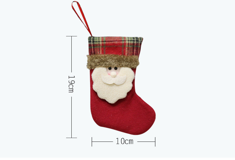 Christmas Pendant Red/Green Santa Snowman Reindeer with Scarf Christmas Gift Socks