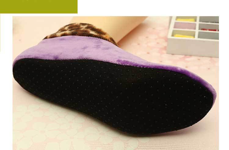 Cozy Thick And Non-Slip For Adults Socks Winter Warmth Unisex Short Leopard Print Floor Socks