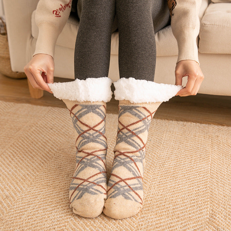 Ladies' Sherpa Fleece Floor Socks Women's Socks For Sleep