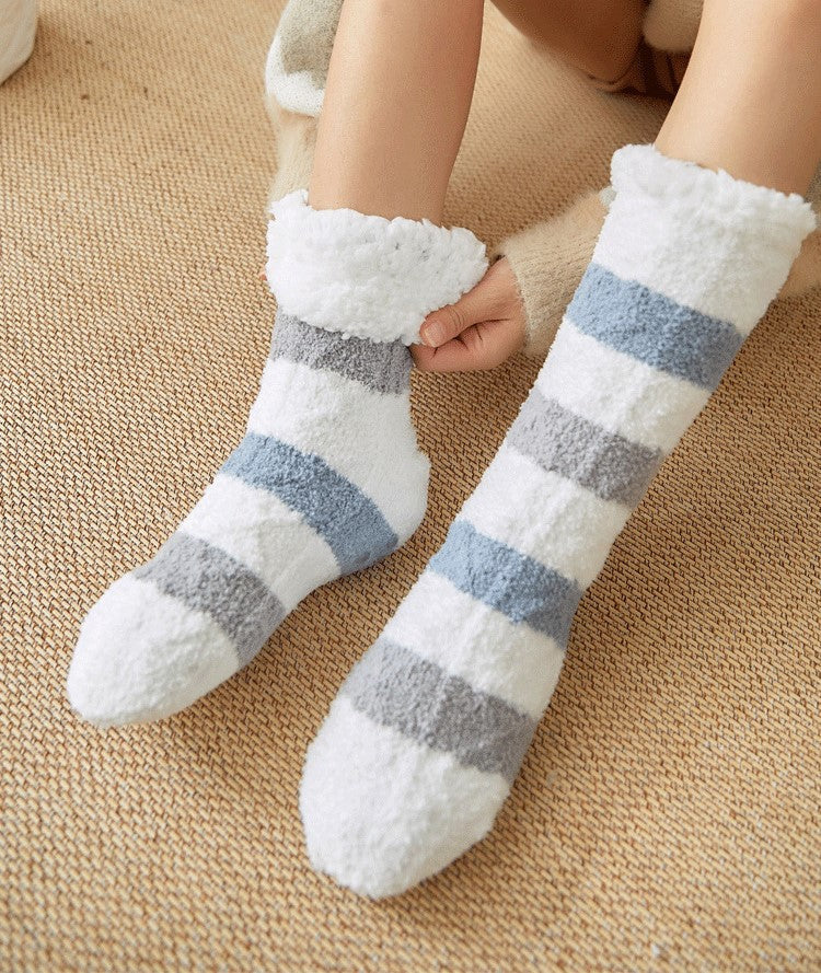 Coral Velvet Floor Socks For Winter Mid Calf Sock