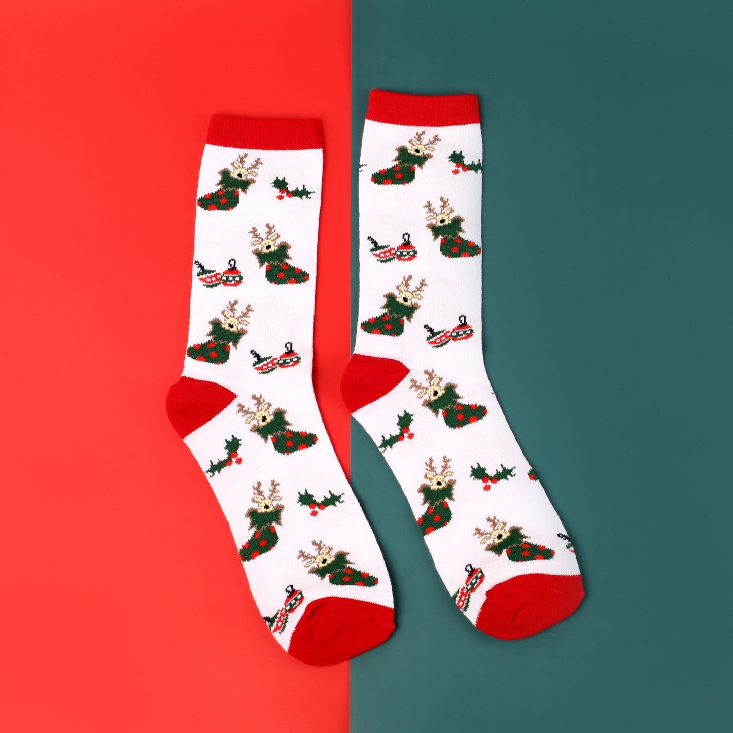 New Popular Breathable Christmas Cartoon Mid Calf Socks
