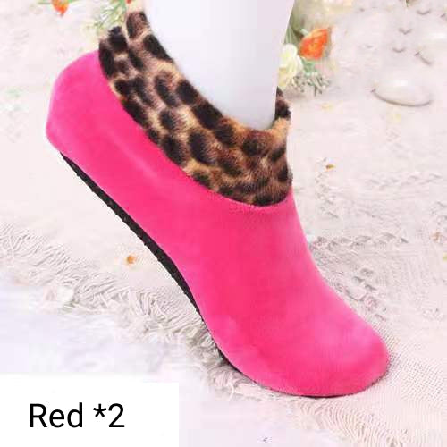 Cozy Thick And Non-Slip For Adults Socks Winter Warmth Unisex Short Leopard Print Floor Socks