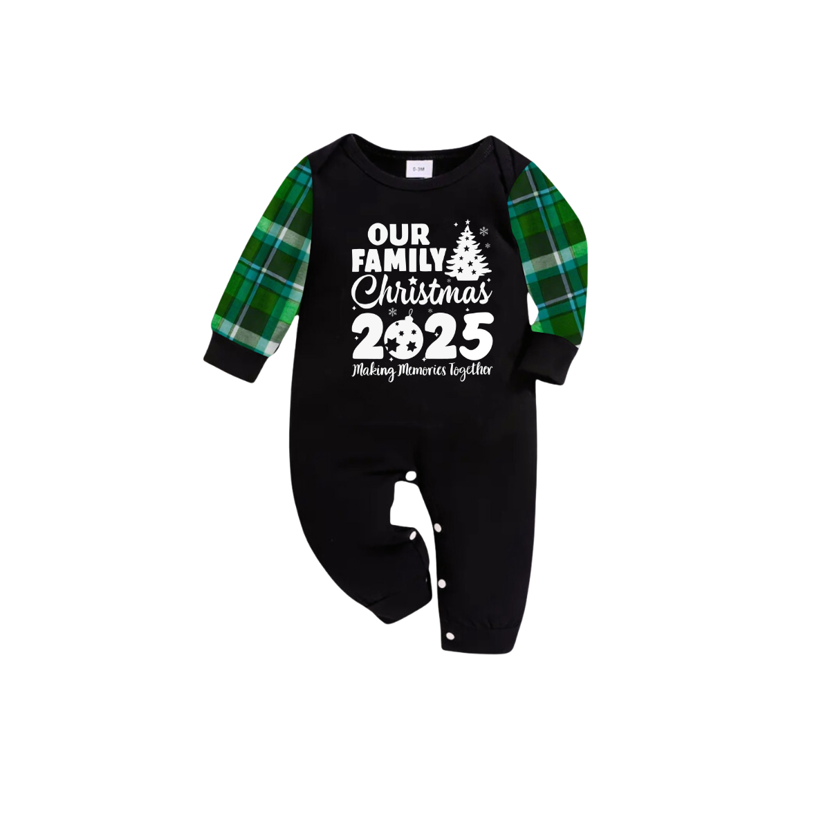 2025 Our Family Christmas Matching Pajamas -Dark Green Plaid