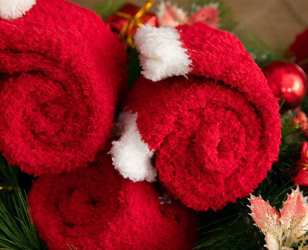 Christmas Mid Calf Socks Thickened Warm Coral Fleece Socks New Year Socks Gift Box