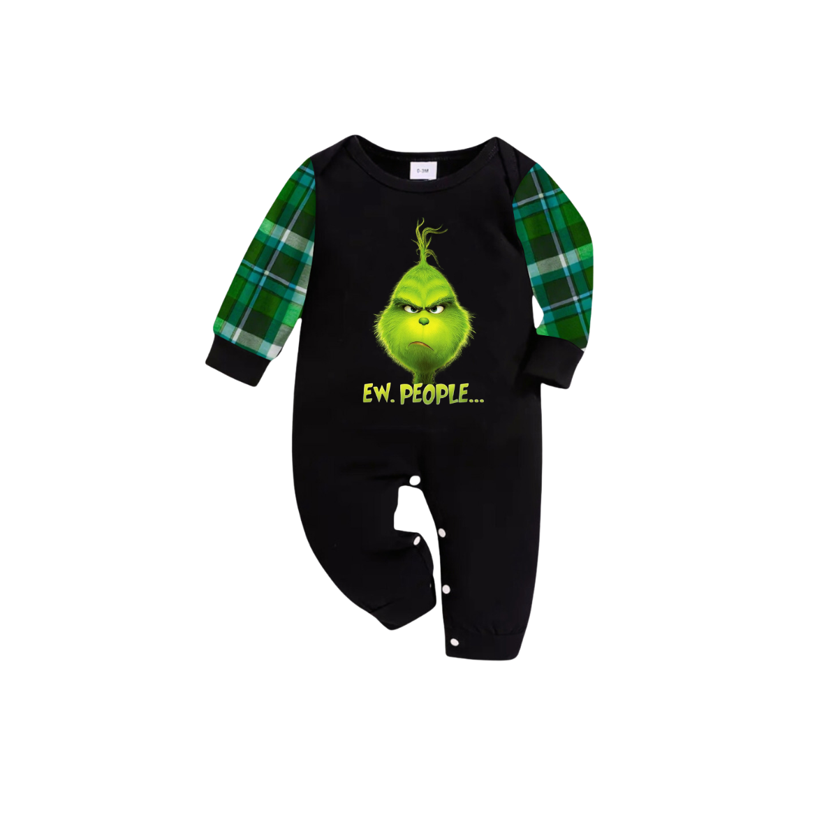 Grinch Ew, People....Family Christmas Pajamas Green Plaid