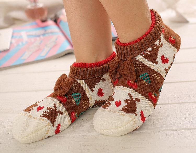 Floor Socks Non-Slip Bottom Thickening Adult Unisex Household Socks Indoor Socks Grey