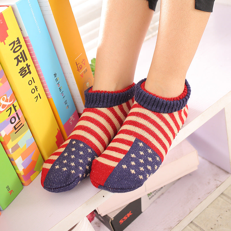 Floor Socks Non-Slip Bottom Thickening Adult Unisex Household Socks Indoor Socks Grey