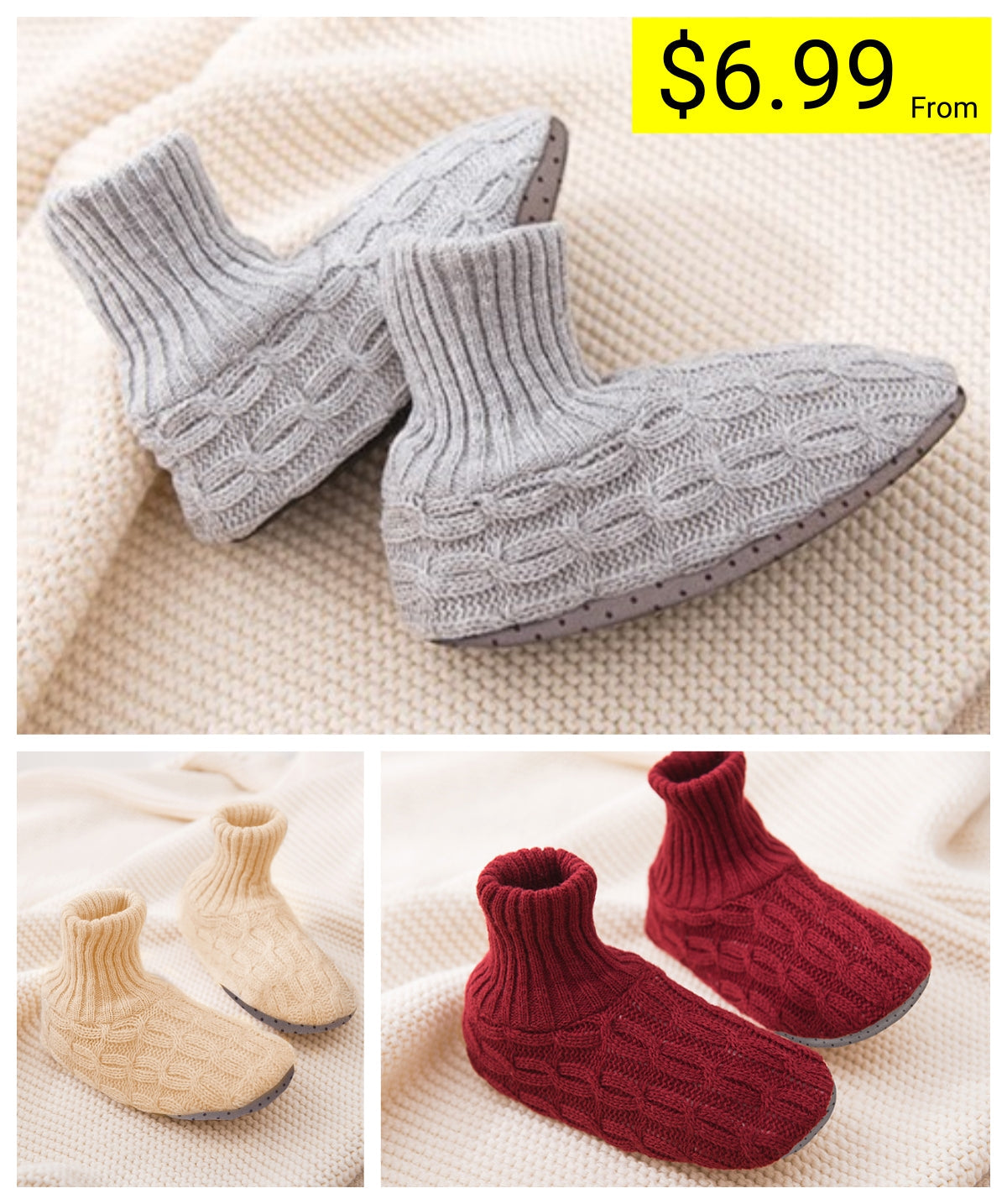 Winter Comfort Elevated Soft Sole Floor Socks For Women Cozy Non-Slip Indoor Socks Ankle Socks