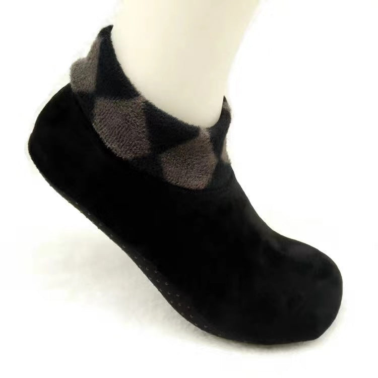 Cozy Thick And Non-Slip For Adults Socks Winter Warmth Unisex Short Leopard Print Floor Socks