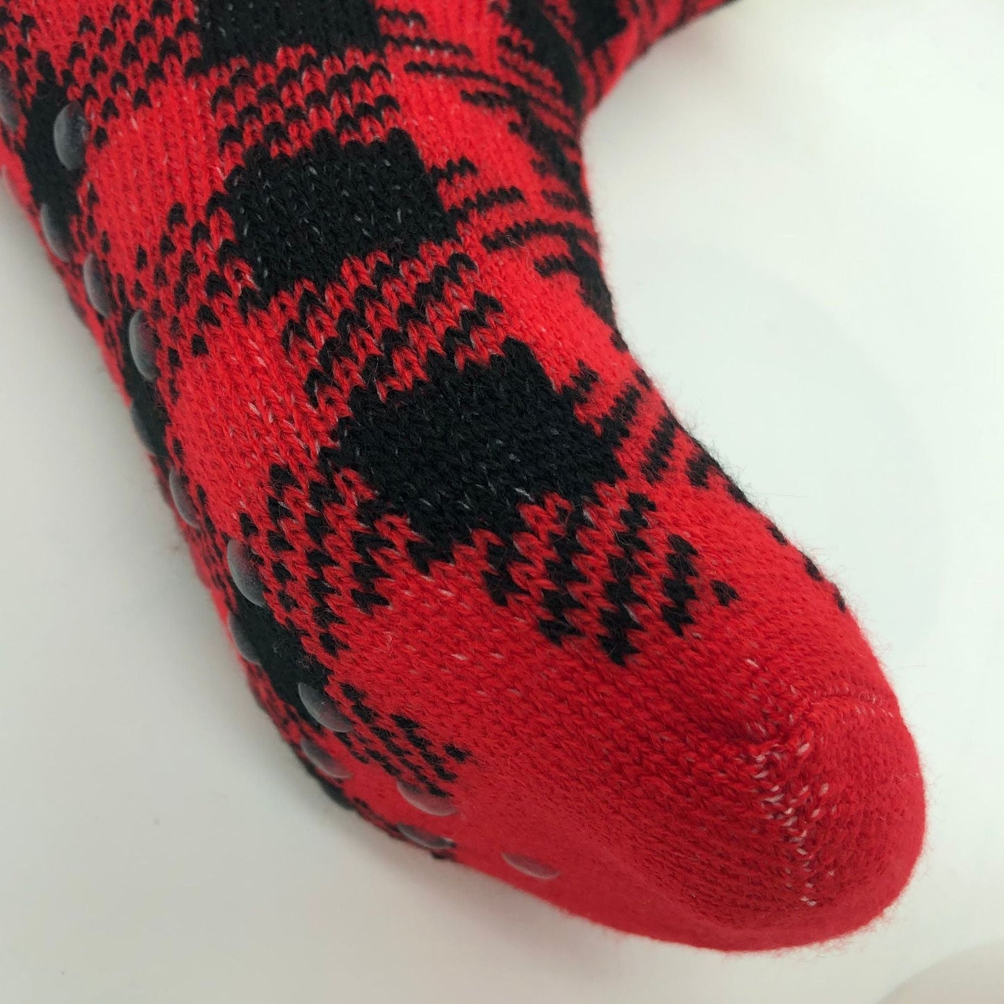 Plaid Thick Striped Sherpa Slipper Socks Leg Warmers For Cozy Home Sleep, Non-Slip Floor Socks For Autumn/Winter Women