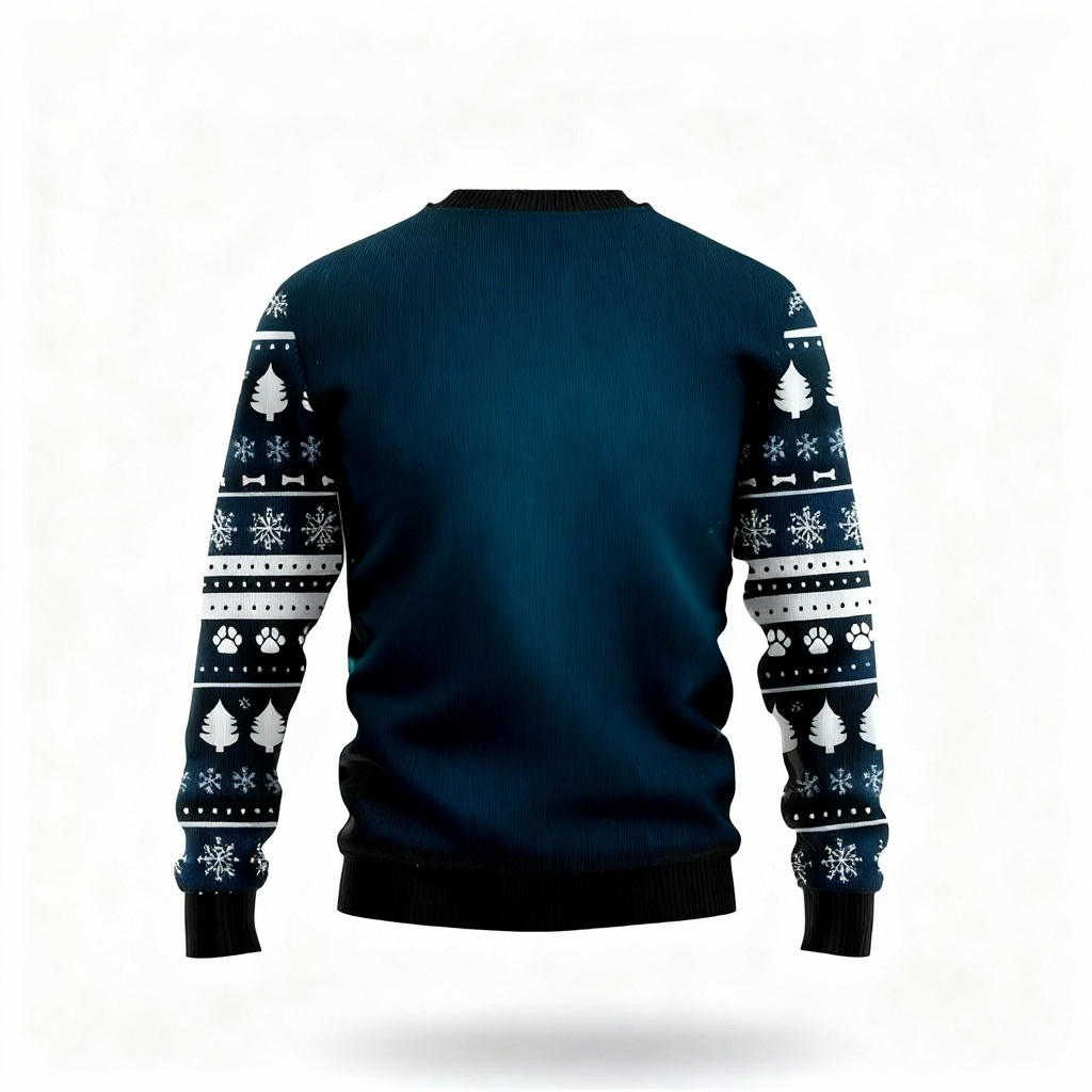 Playful Animal Pattern Print - Vintage Christmas Icon Ugly Sweater