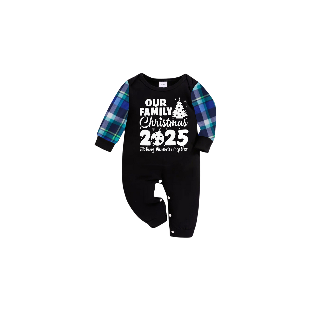 2025 Our Family Christmas Matching Pajamas - Blue Plaid
