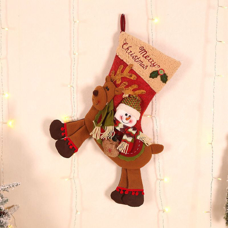 Christmas Decoration Santa/Snowman Riding Deer Christmas Socks Candy Bags