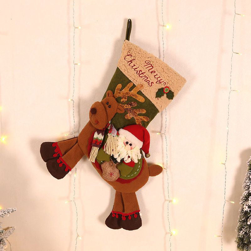 Christmas Decoration Santa/Snowman Riding Deer Christmas Socks Candy Bags
