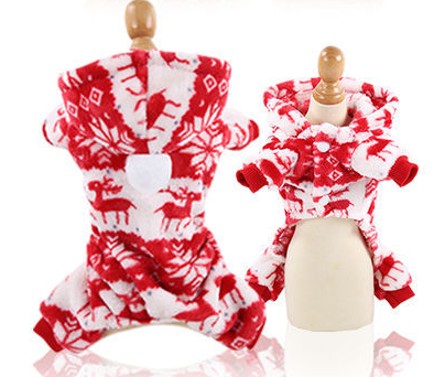 Pet Hoody Traditional Christmas Print In 4 Colors