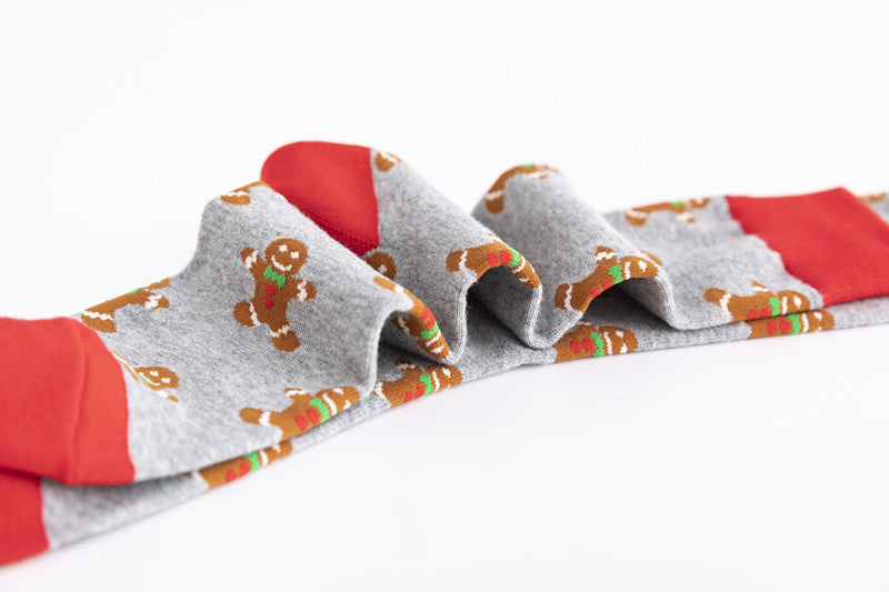 Christmas Plus Size Colorful Cotton Men's Socks 6 Pairs
