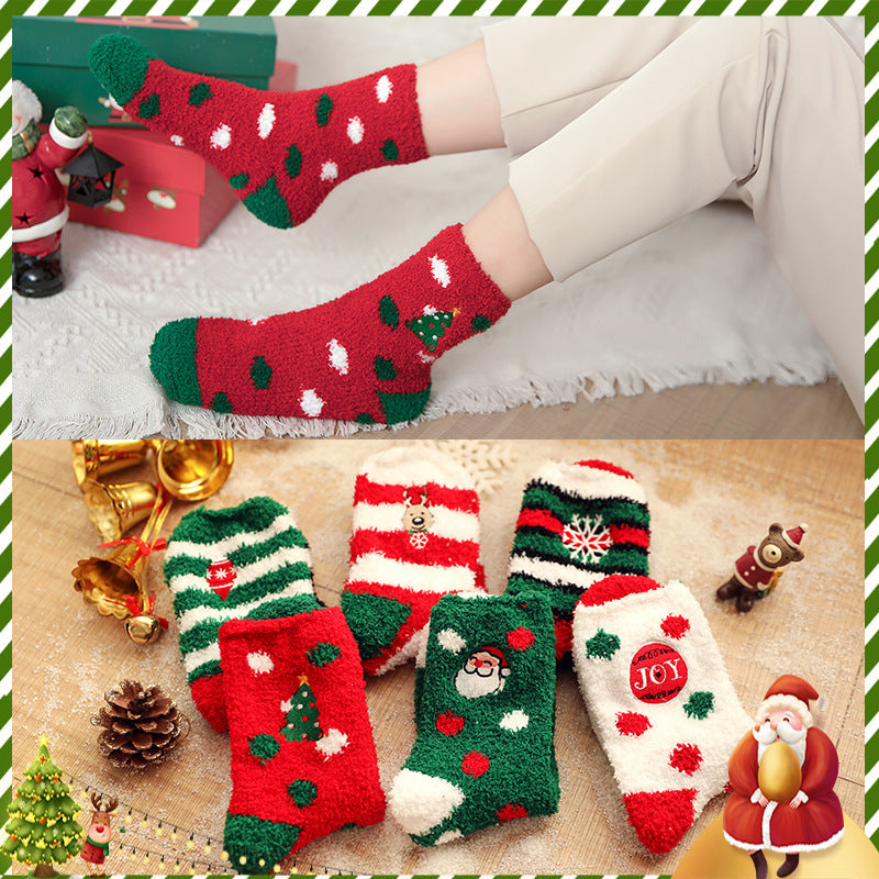 Coral Fleece Winter Home Socks Christmas Floor Socks