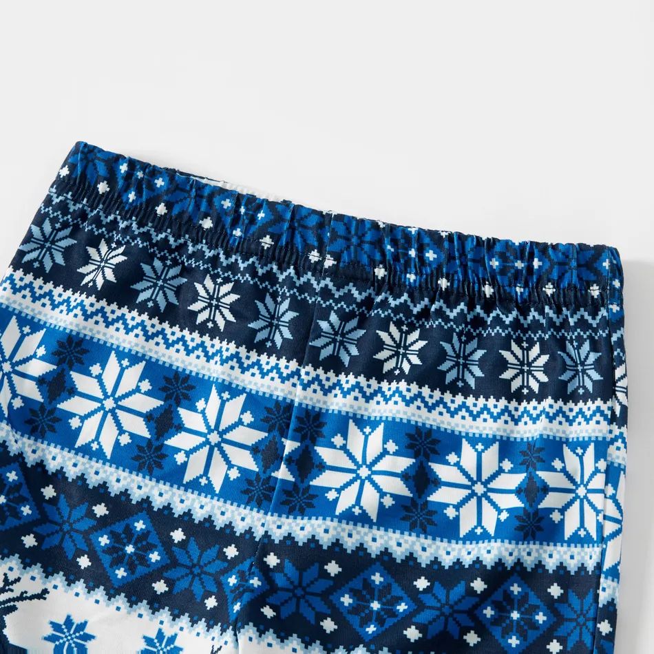 'Our Family Chirstmas 2025 Making Memories Together' Letter Print Blue Long Sleeve With Blue Floral Pants Family Matching Pajamas Sets